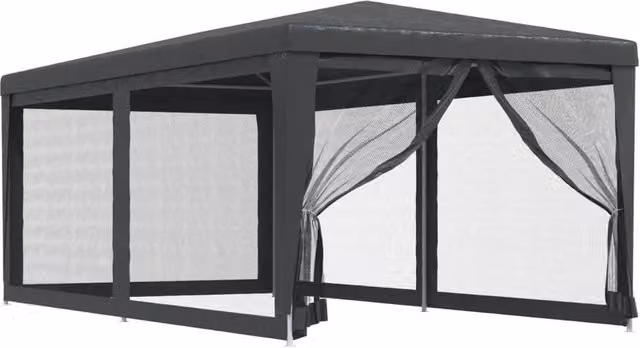 Berkfield Home Party Tent with 6 Mesh Sidewalls in Anthracite, W: 6 m, D: 3 m, H: 3 m – 1