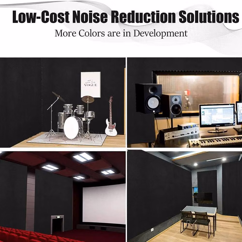 NESTLUNE Black Acoustic Foam Wall Panels for Studio Soundproofing, Thickness: 2.5 cm – 4