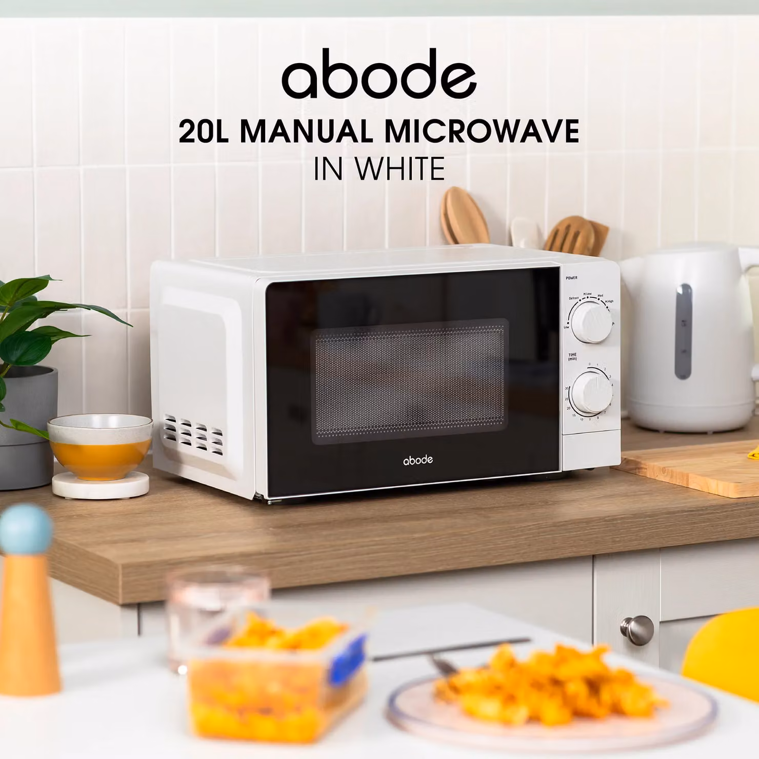 Abode AMM2005B 20 Litre 700W Manual Solo Microwave in White – 4