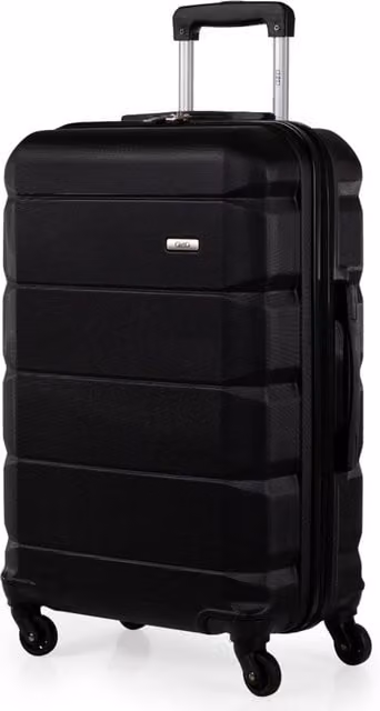 A2B Exodus Hard Sided Hold Suitcase, Large 4 Wheel Checked Travel Luggage in Black – 1