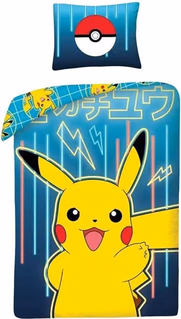Pokemon Reversible Cotton Duvet Cover and Pillowcase Set in Blue, W/D/H: 140 x 200 cm – 1