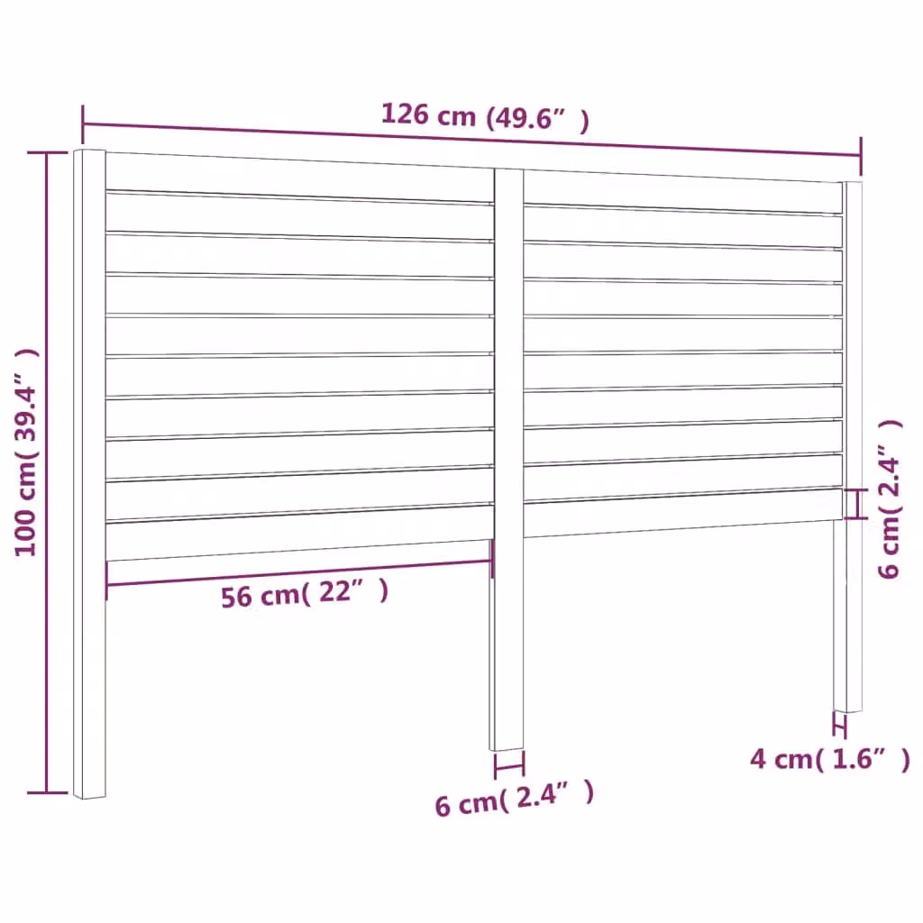 Berkfield Home Rustic Solid Wood Pine Bed Headboard in Brown, W: 126 cm, D: 4 cm, H: 100 cm – 2