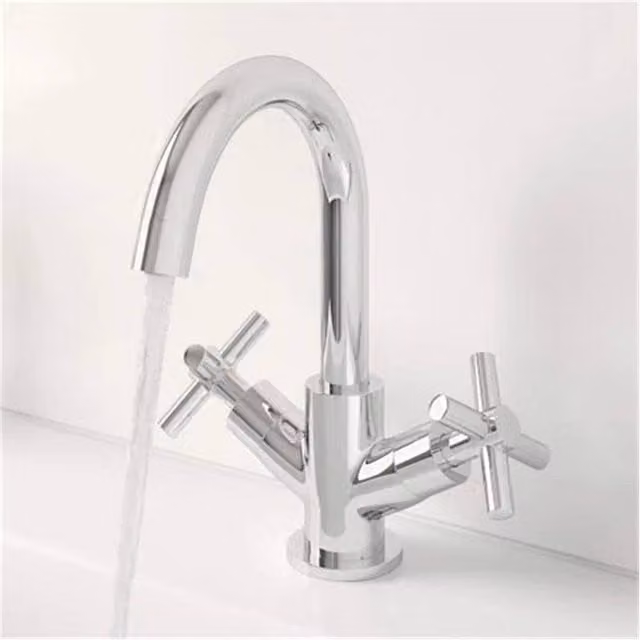 SPETLEK High Rise Basin Mixer Chrome Brass Bathroom Tap in Silver