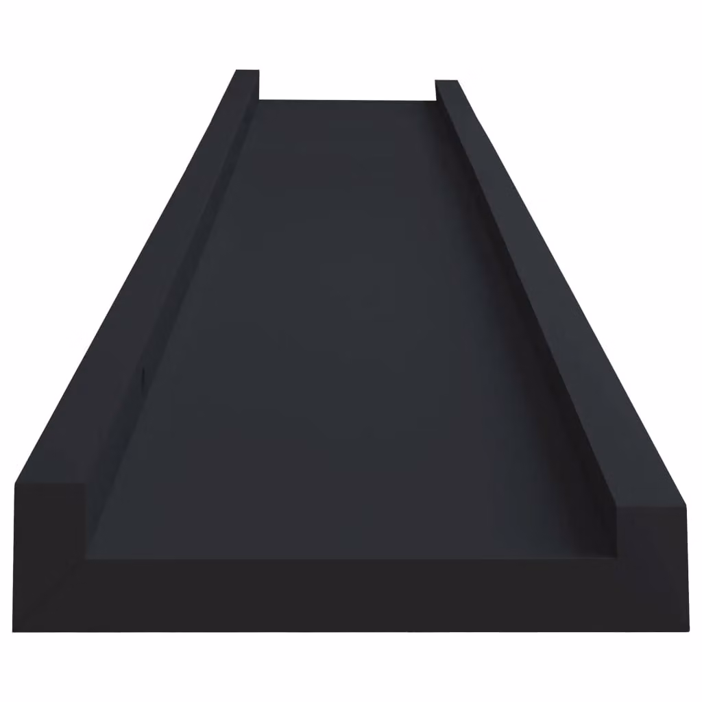 Berkfield Home Picture Frame Ledge Shelves, 2 Pack, Black MDF, W: 80 cm, D: 9 cm, H: 3 cm – 3