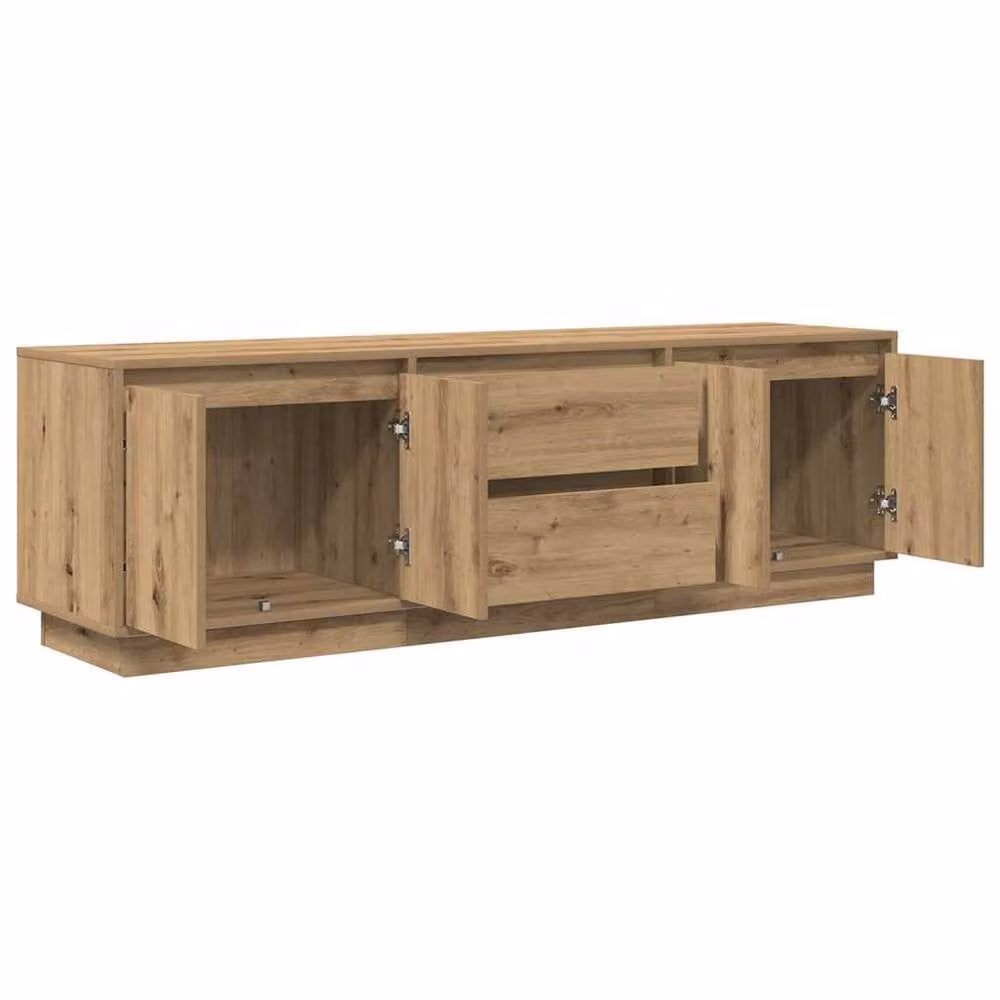 Berkfield Home Artisan Oak TV Cabinet with LED Lights in Brown, W: 160.5 cm, D: 41 cm, H: 50 cm – 5