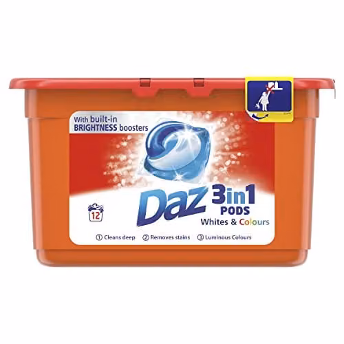 Daz Washing Capsules for Whites and Colours, 12 Washes – 1