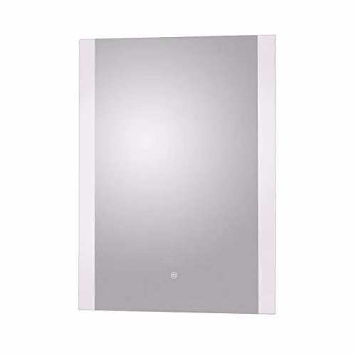 nuie LQ601 Castor Modern Wall Hung LED Touch Sensor Bathroom Mirror with Built In Demister Pad, White, W: 70 cm, H: 50 cm