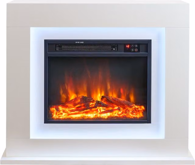 Sureflame Salisbury 32 Inch Electric Fireplace Suite in White
