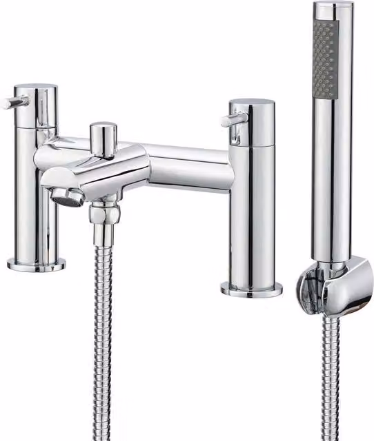 BATHWEST Single Lever Bath Tap with Shower Waterfall in Silver Chrome