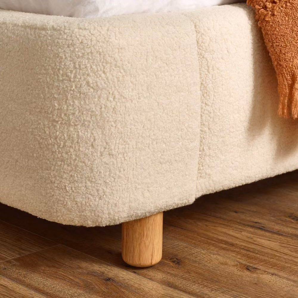 Cheshire Silverwood Cream Bouclé Upholstered Bed, W/D/H: 150 x 200 cm – 3