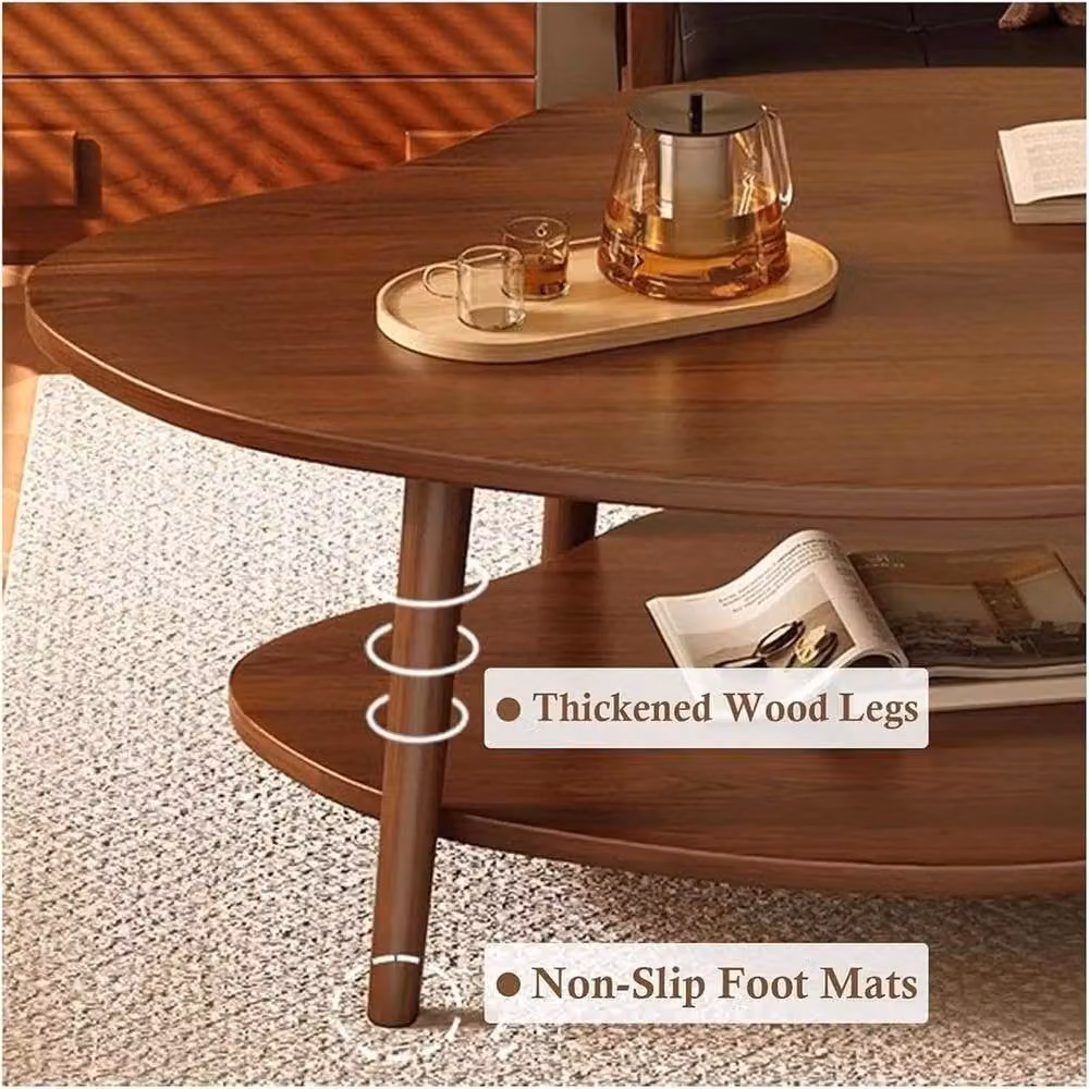 PAWNORA 2 Layer Cloud Coffee Table in Brown Wood – 4