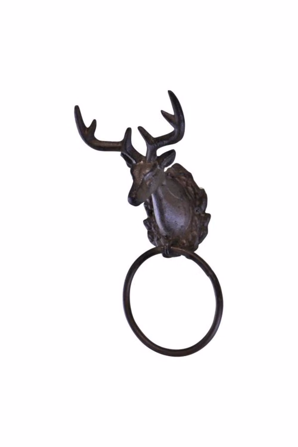 KDMD Stag Head Cast Iron Rustic Towel Ring in Bronze – 2