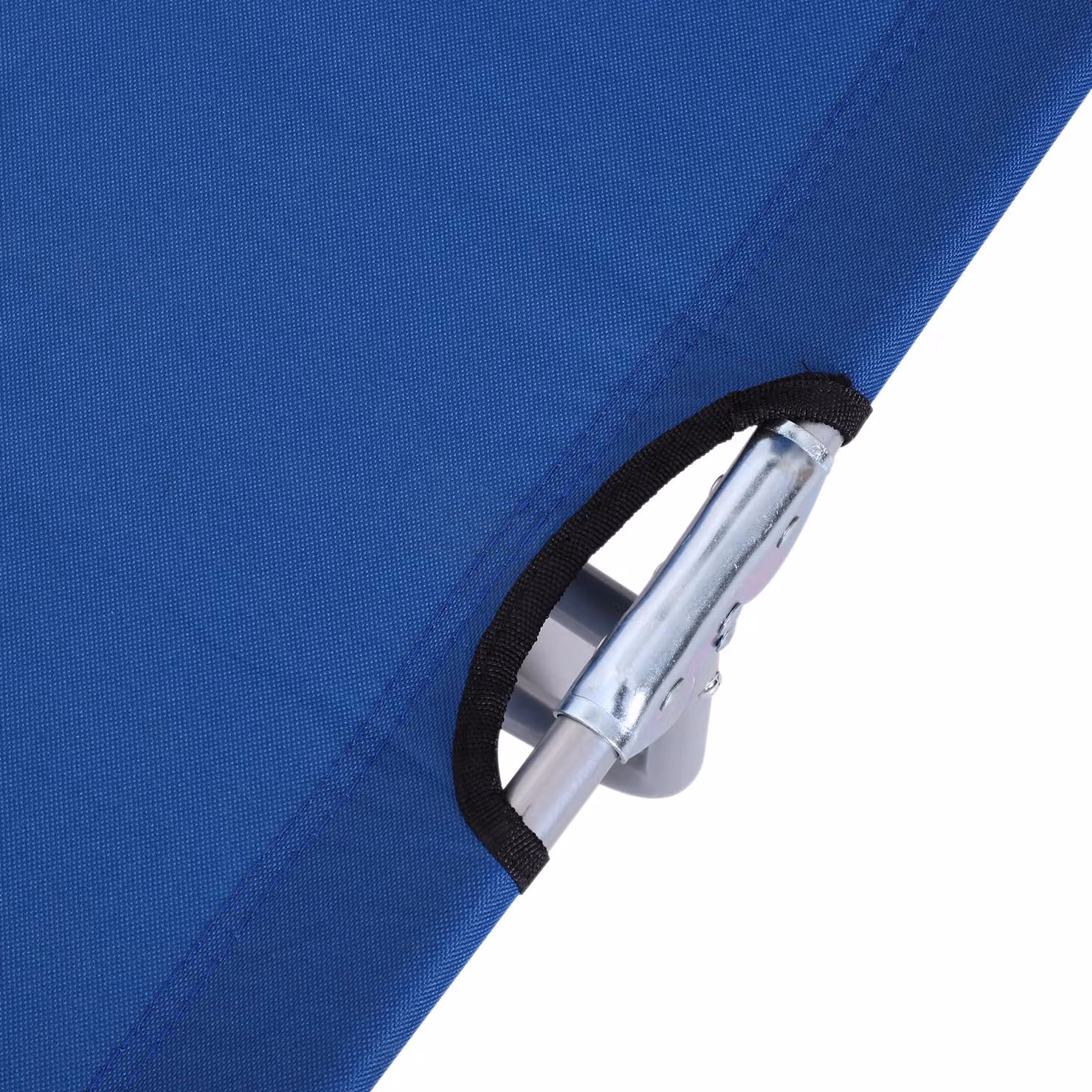 Outsunny 2 Piece Foldable Sun Lounger Set with Removable Shade Canopy and Adjustable Headrest in Blue Mesh Fabric – 8