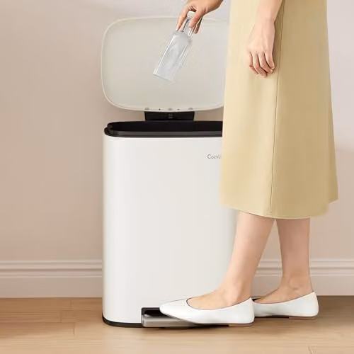 MCC Direct 12L White Steel Pedal Bin with Soft Close Lid and Removable Inner Bucket – 2