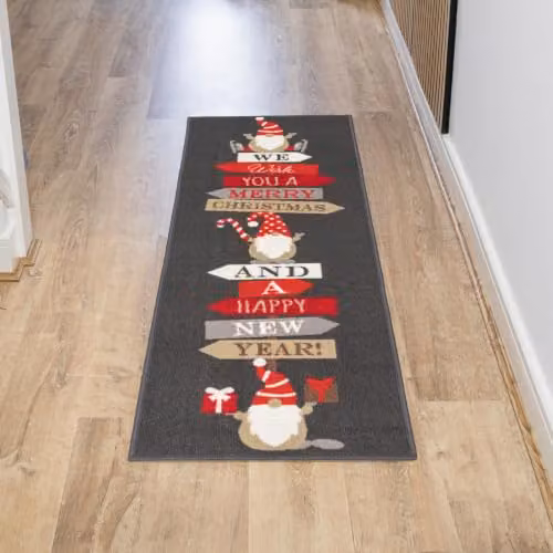 JVL Premium Christmas Gonk Washable Non-Slip Runner, Grey, W: 50 cm, L: 150 cm – 2