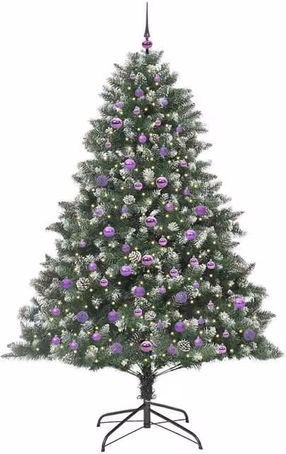 Berkfield Home Modern Artificial Christmas Tree in Green, W/D/H: 140 x 140 x 210 cm