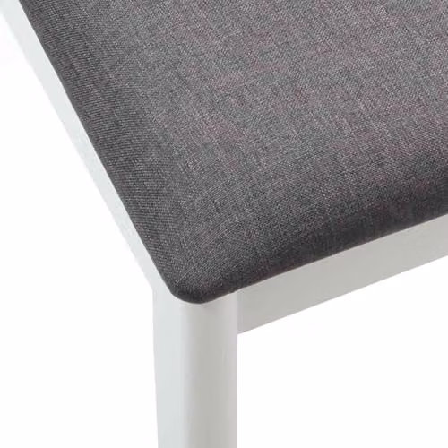 vidaXL Set of 2 Dining Chairs in White and Grey Solid Rubberwood with Armrests – 3