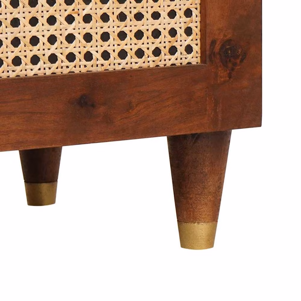 Berkfield Home Mid Century Mango Wood Sideboard in Brown with Drawer and Shelf Storage – 4