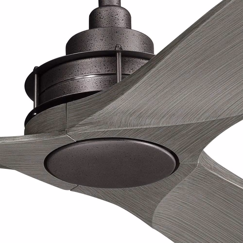 Kichler Ried 3 Blade Ceiling Fan with Remote Control, Grey, 142 cm – 3