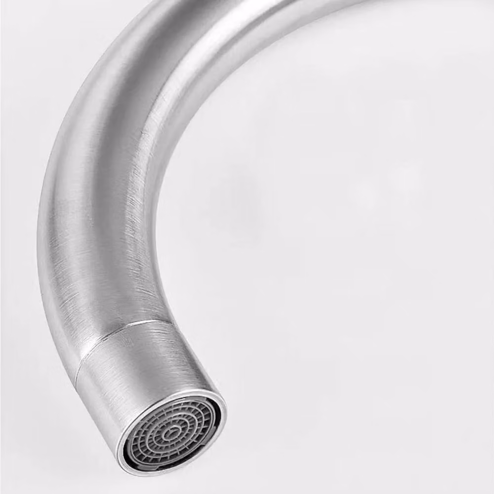 SPETLEK Modern Single Lever Kitchen Sink Mixer Tap in Silver Brushed Steel – 2