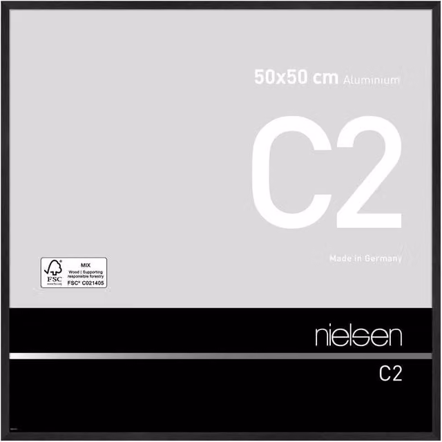 Nielsen Design C2 Aluminium Square Picture Frame in Black, W/H: 50 x 50 cm – 1