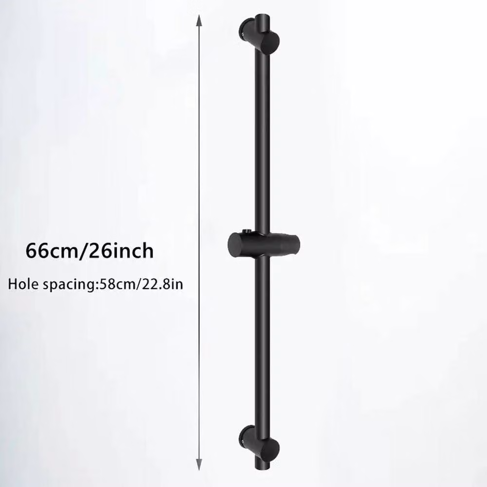 KORVIXA Adjustable Stainless Steel Shower Head Riser Kit in Matt Black – 2