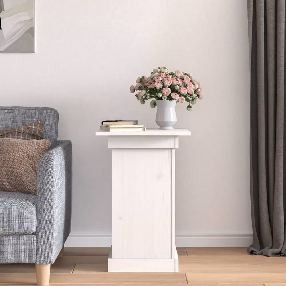 Berkfield Home White Rustic Pine Wood Flower Stand, W/D/H: 40 x 40 x 60 cm – 3