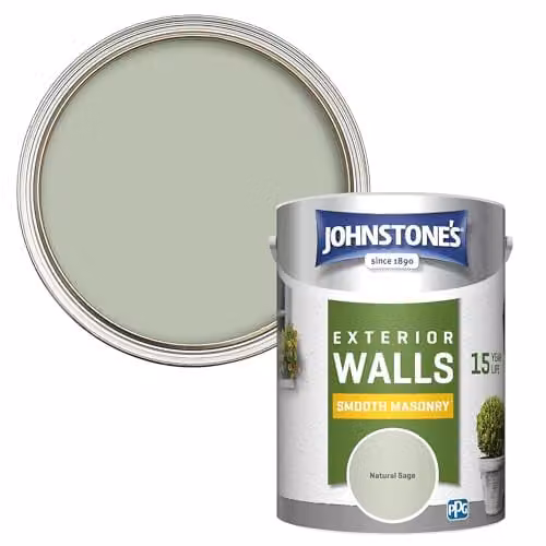 Johnstone's Exterior Smooth Masonry Paint in Natural Sage Green, 5 L – 1