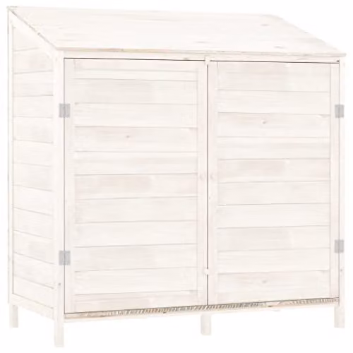 vidaXL Garden Shed in White Solid Wood, W/D/H: 102 x 52 x 112 cm – 1