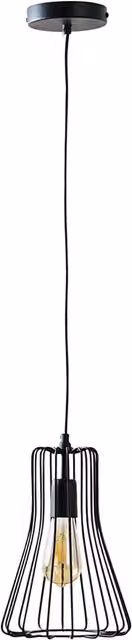 ValueLights Edmund Industrial Cone Pendant Ceiling Light in Matt Black