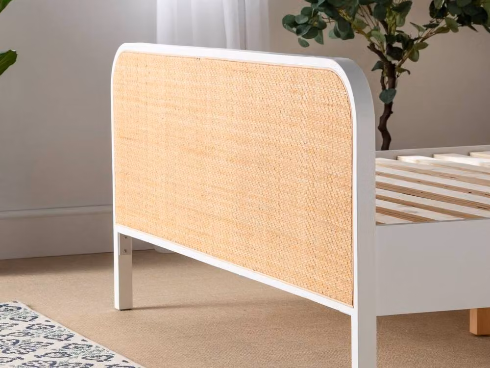 Snuggle Beds Clementine White Rattan and Solid Wood Bed Frame, King Size (180 x 200 cm) – 2