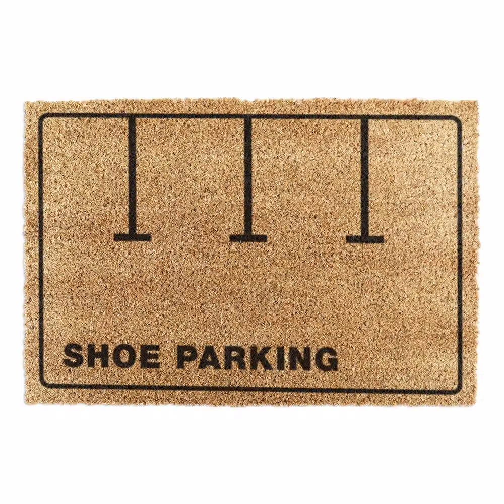 Artsy Mats Brown Coir and Rubber Non-Slip Weatherproof Shoe Parking Doormat, W: 90 cm, D: 60 cm – 2