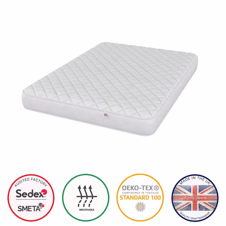 Catherine Lansfield Air Pure Breathable Bonnell Spring Mattress in White, W/D/H: 140 x 200 cm