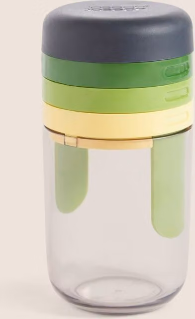 Joseph Joseph Spiro Hand-held Spiralizer with Multiple Blades and Container, Transparent