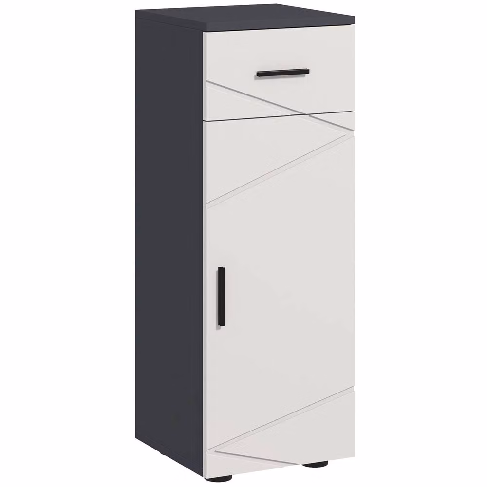 Wyld Haus Gazzeta Slim Grey Bathroom Cabinet with Drawer and Double Soft-Close Doors, W/D/H: 30 x 30 x 82 cm – 2