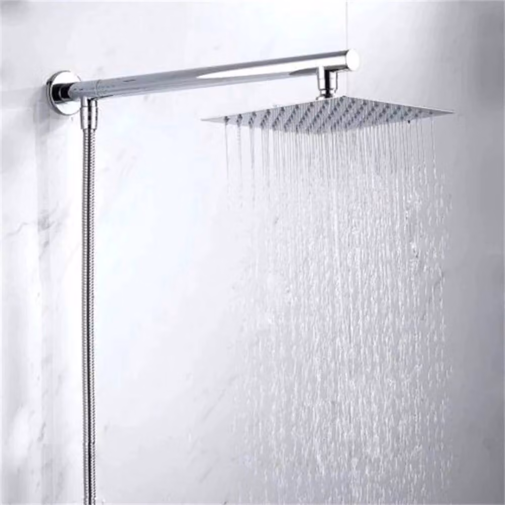 Kelvenix Square Chrome Rainfall Shower Head, Silver Waterfall Overhead Bath Spray, 20 cm – 2