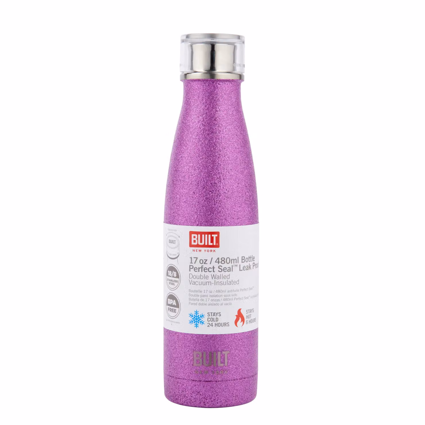 BUILT New York Vacuum Insulated Stainless Steel Leakproof Water Bottle, Purple – 7