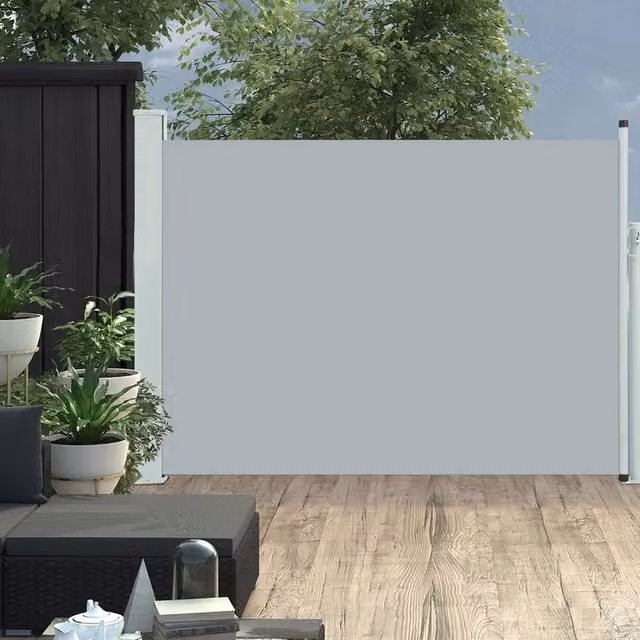 Berkfield Home Patio Retractable Side Awning in Grey, W/D/H: 500 x 100 x 100 cm