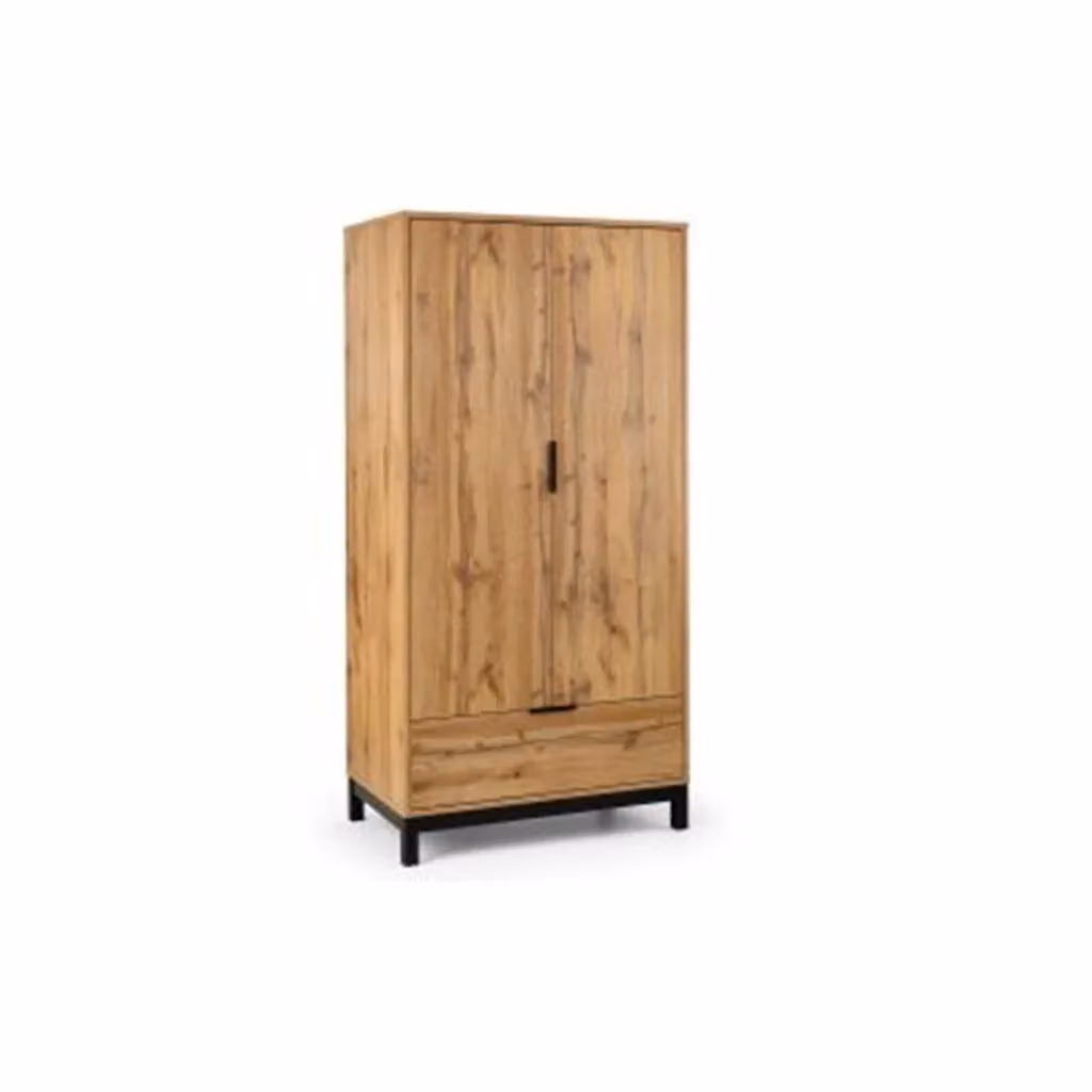 Ashfield Premier Oak-Effect 2 Door 1 Drawer Wardrobe in Light Oak – 2