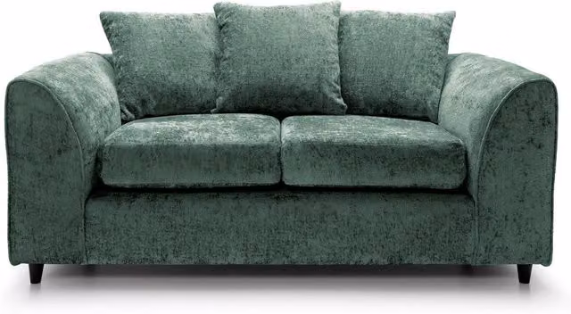 Abakus Direct Harriet 2 Seater Sofa in Green Velvet Fabric – 1