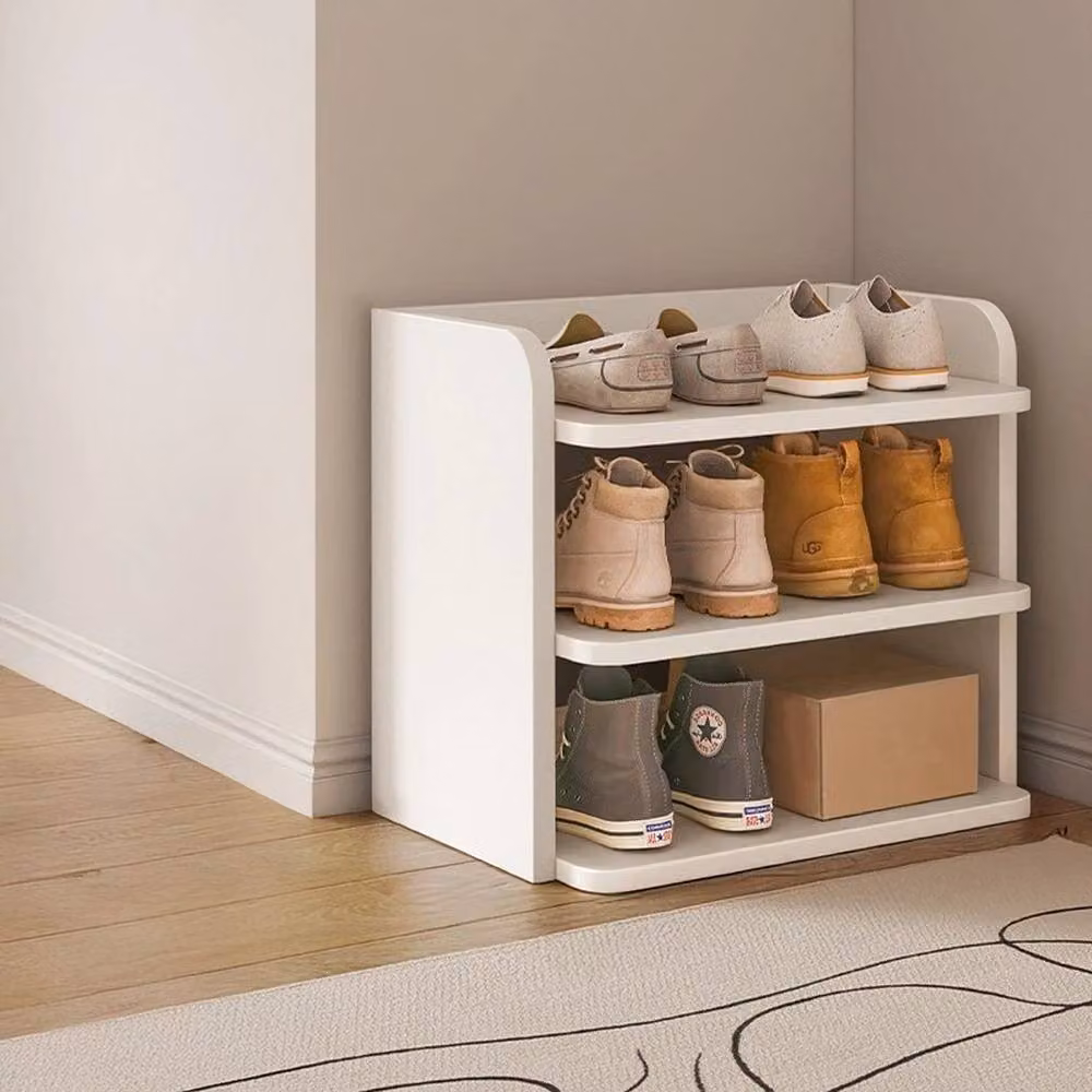 KORVIXA 3 Tier Shoe Rack Hallway Storage Organiser in White, Width: 90 cm – 2