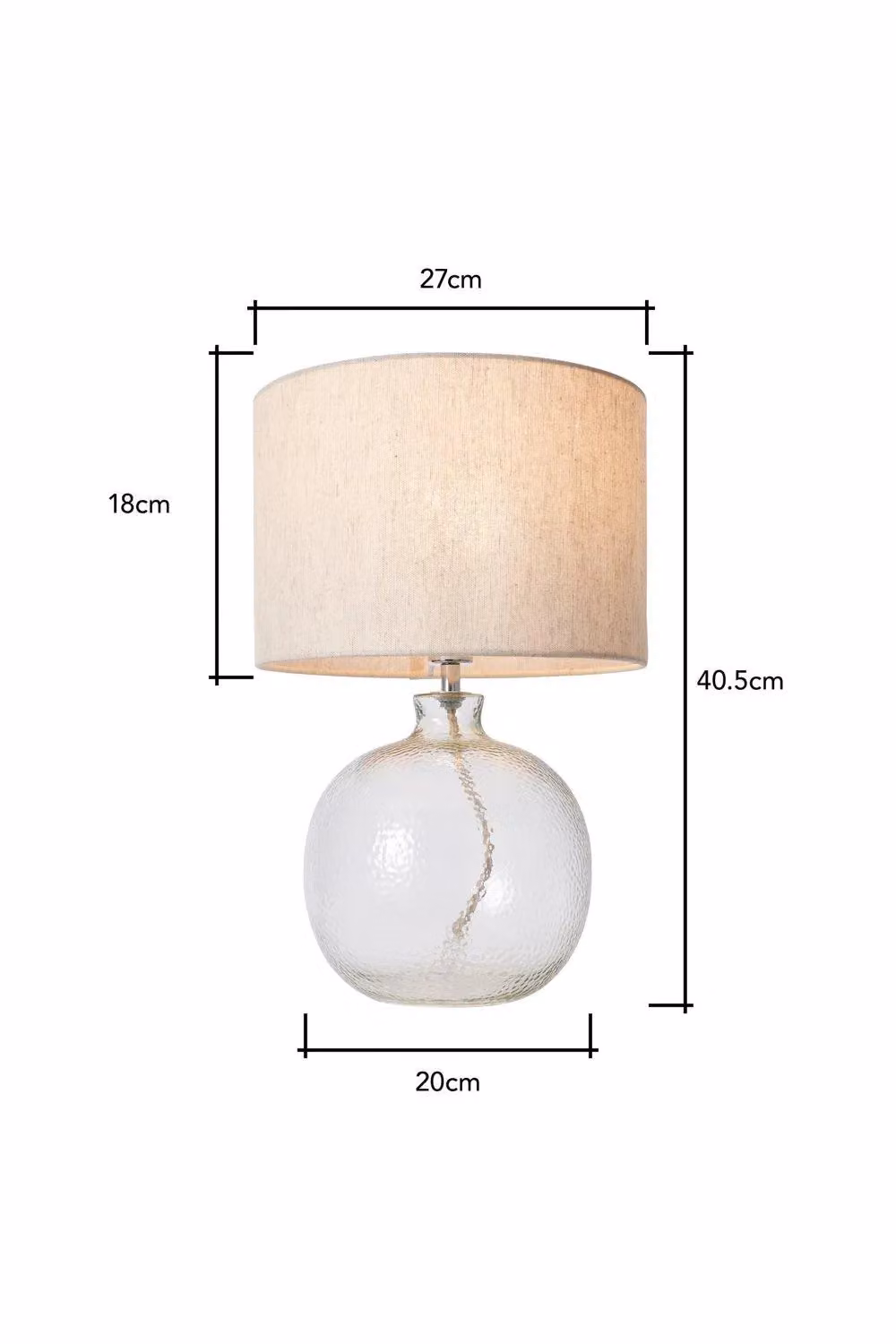 BHS Lighting Alfie Bobble Glass Table Lamp in Clear and White – 2