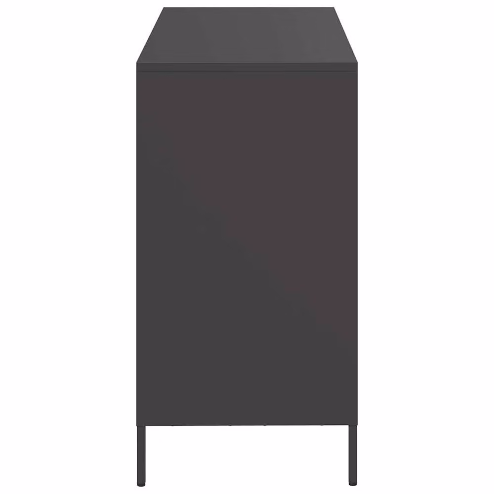 Berkfield Home Black Matt Industrial Sideboard in Cold-rolled Steel, W: 101.5 cm, D: 39 cm, H: 73.5 cm – 3