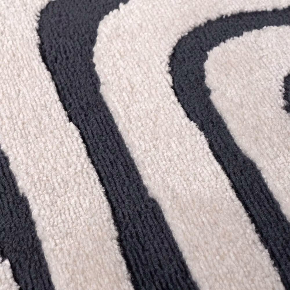 THE RUGS Loft Curved Line Navy Blue Soft Pile Area Rug, W: 80 cm, L: 150 cm – 4