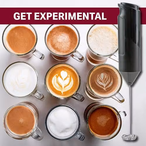 Kimm and Miller Costa Coffee Latte Glass and Electric Milk Frother Gift Set in Transparent – 6