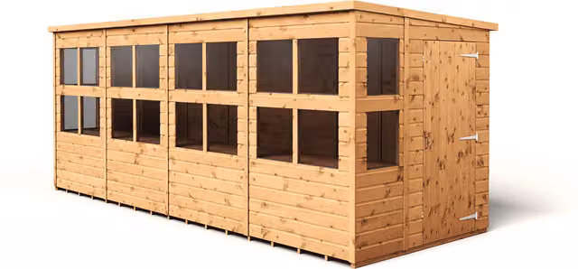 Empire Sheds Brown Pent Potting Shed with Single Door and Windows