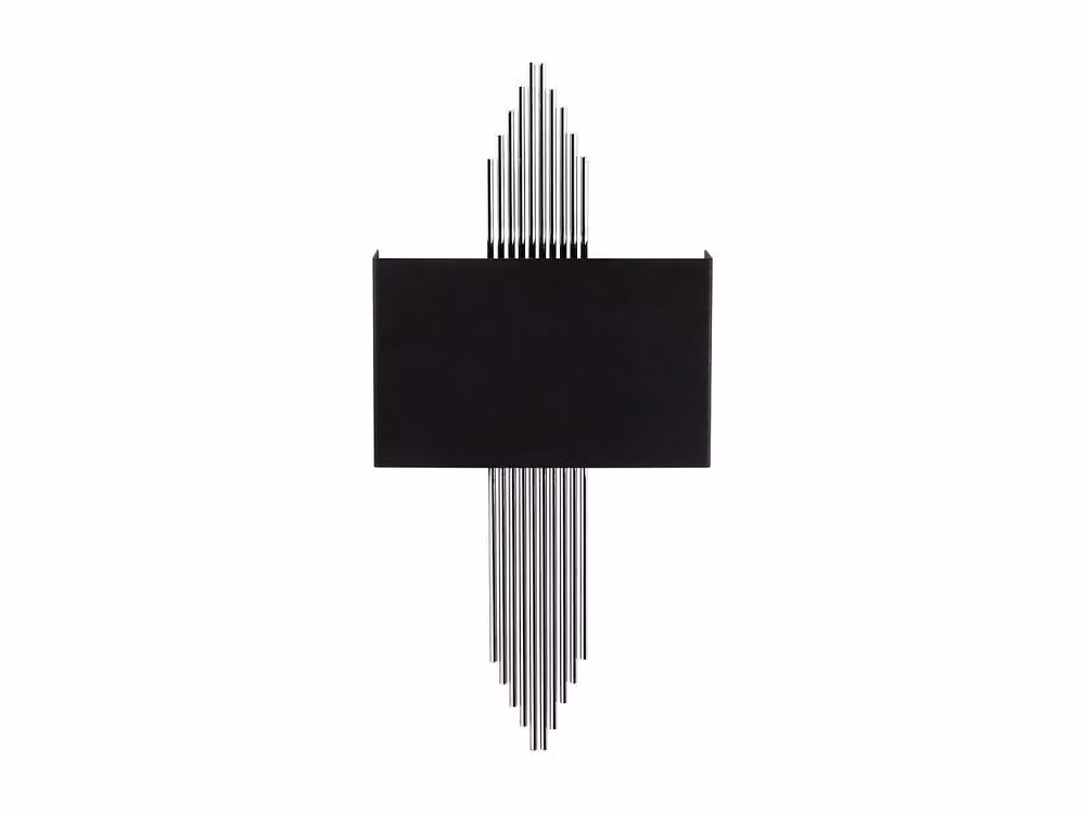 SANGARIUS Vente-unique Art Deco Metal Wall Light in Black and Silver, W: 22 cm, H: 75 cm – 2