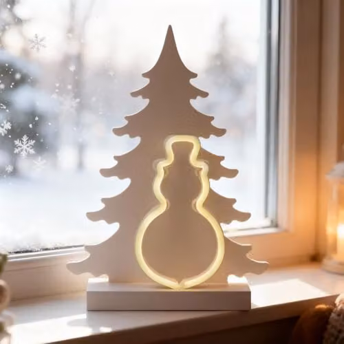 Shatchi White Wooden Nativity Scene LED Silhouette Christmas Ornament, W/H: 40 x 29 cm – 9
