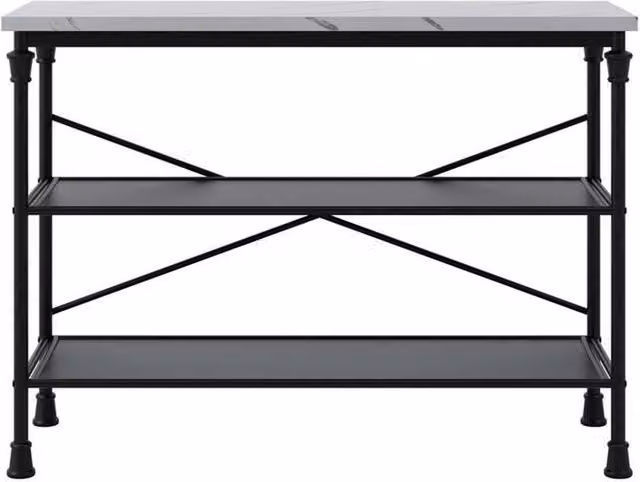 Lemon Pavilion Furniture Fairmont Marble Effect Console Table in Black and White, W: 110 cm, D: 40 cm, H: 80 cm – 2