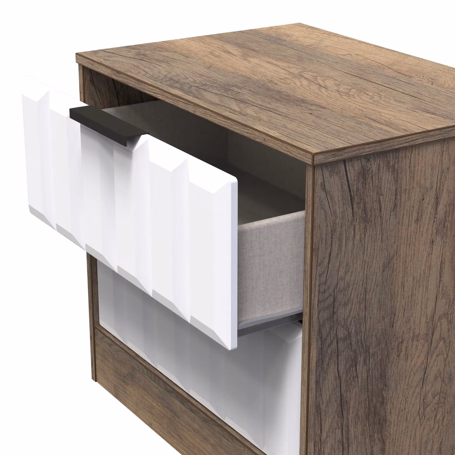 Ready Assembled 2 U Seattle 2 Drawer Side Table in Dark Brown – 5